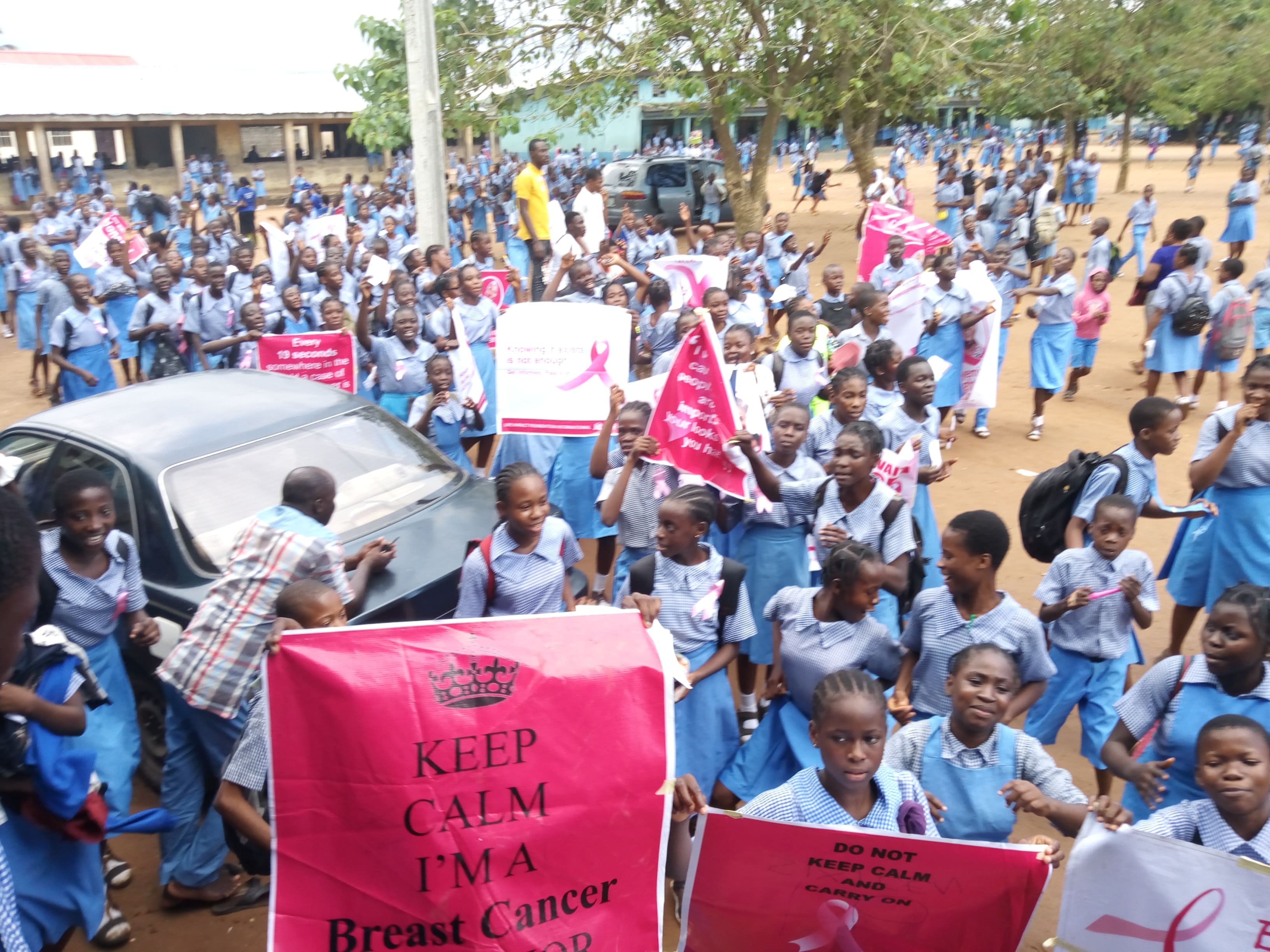 Students participating in awareness activity